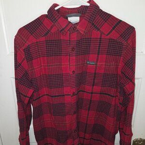 Columbia Red Plaid Button Down Longsleeve Shirt - Men's Size Small